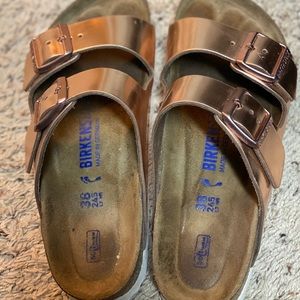 Rose Gold Arizona Birkenstocks